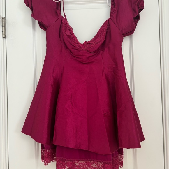 Lulus Corset Lace Magenta Dress - Picture 7 of 9